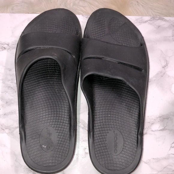 Oofos men’s black slide on sandals size EU 47/M14-W16 - Picture 8 of 8